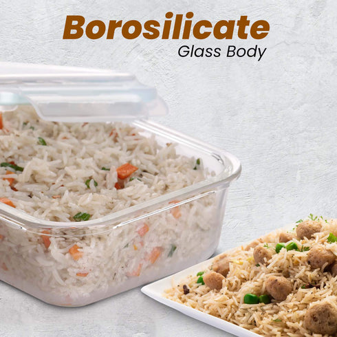 Elite Glass Container, 3 pcs Set - 370, 640,1040 ml